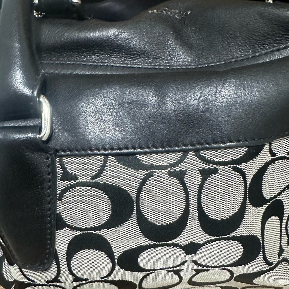 Coach Black Signature Canvas Satchel - Picture 6 of 12